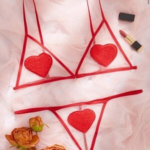 Red Heart Lingerie Set